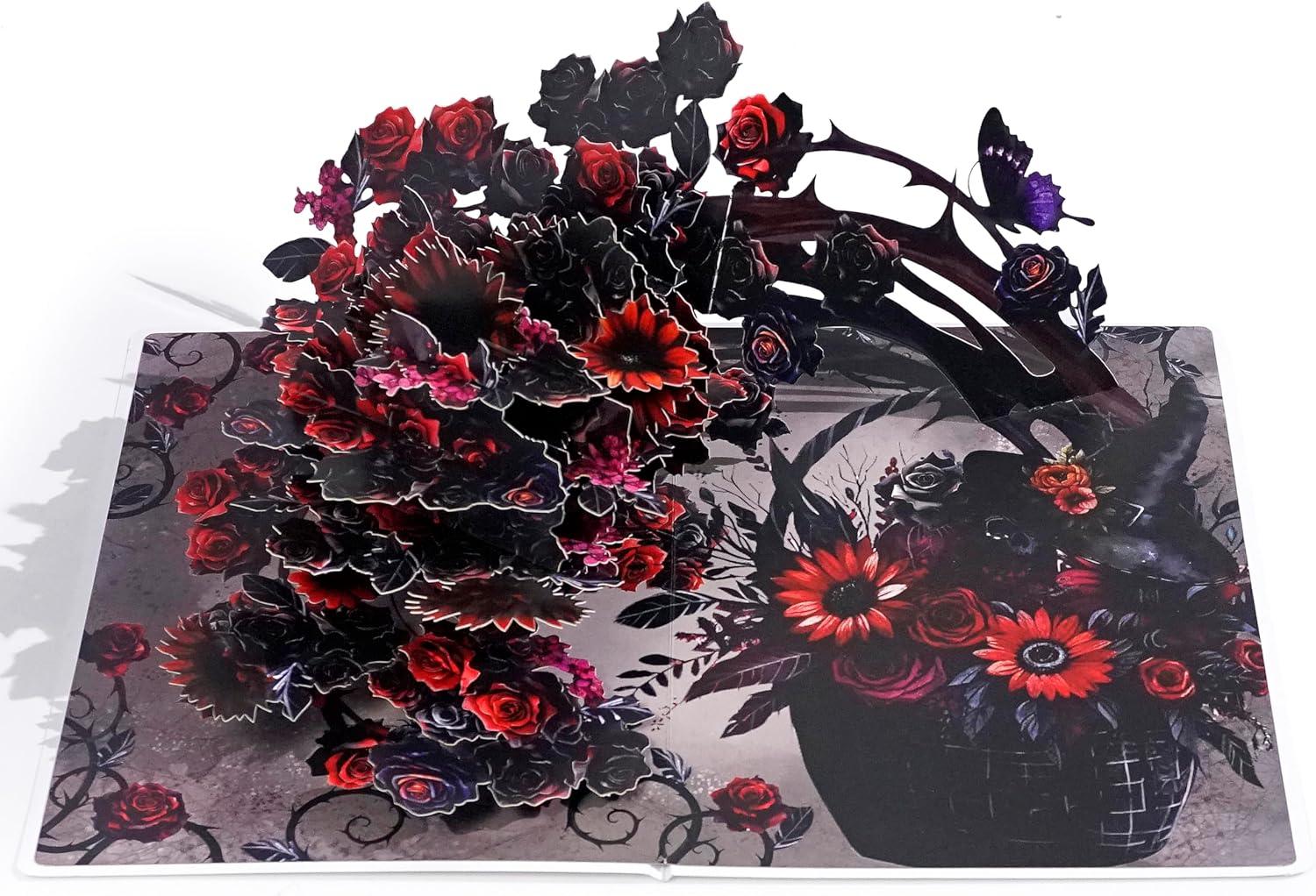 imageCUTPOPUP Turkey Thanksgiving Card Pop Up Halloween Card Pop Up Fall Greeting Thank You CardsHalloween Flower6x8in