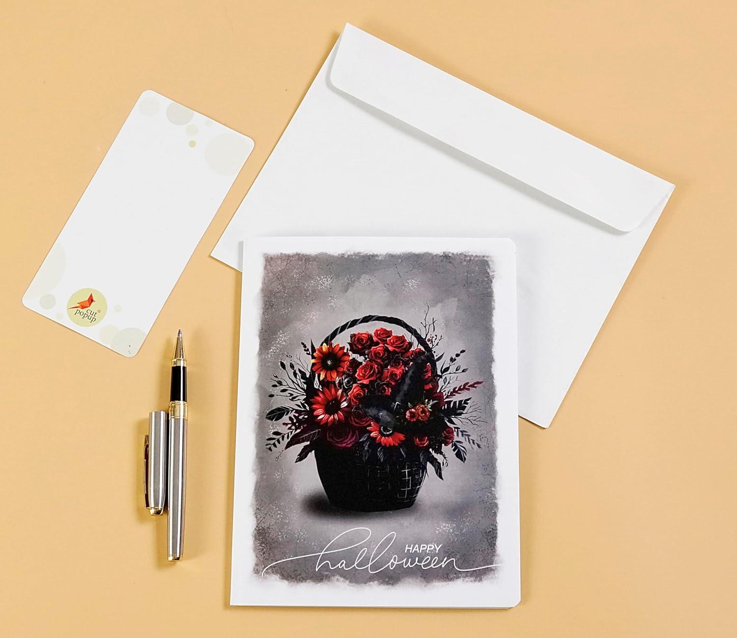 imageCUTPOPUP Turkey Thanksgiving Card Pop Up Halloween Card Pop Up Fall Greeting Thank You CardsHalloween Flower6x8in