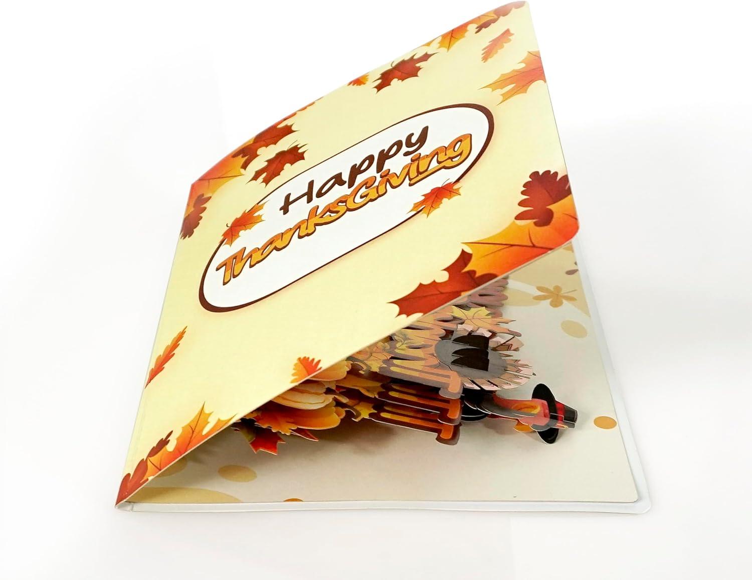 imageCUTPOPUP Turkey Thanksgiving Card Pop Up Halloween Card Pop Up Fall Greeting Thank You CardsThanksgiving Text6x8in