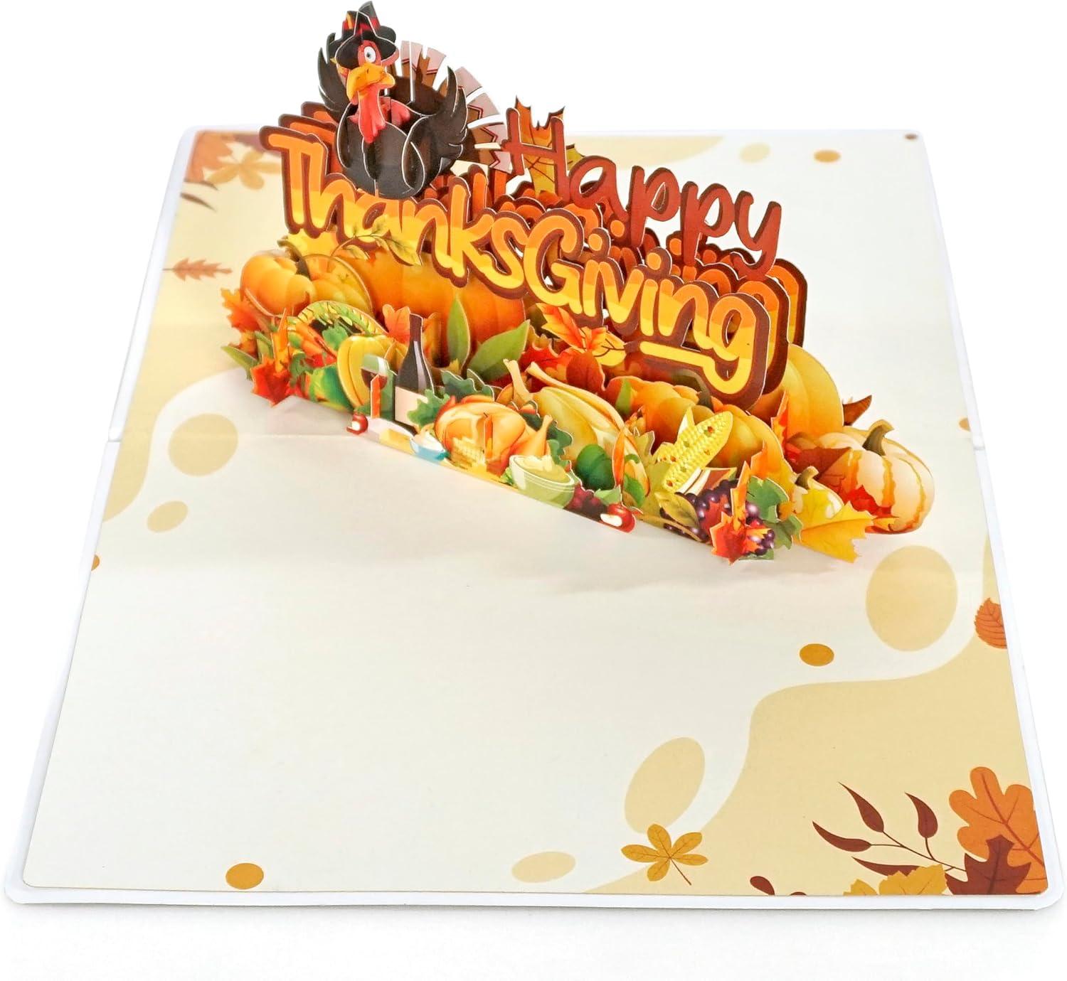 imageCUTPOPUP Turkey Thanksgiving Card Pop Up Halloween Card Pop Up Fall Greeting Thank You CardsThanksgiving Text6x8in