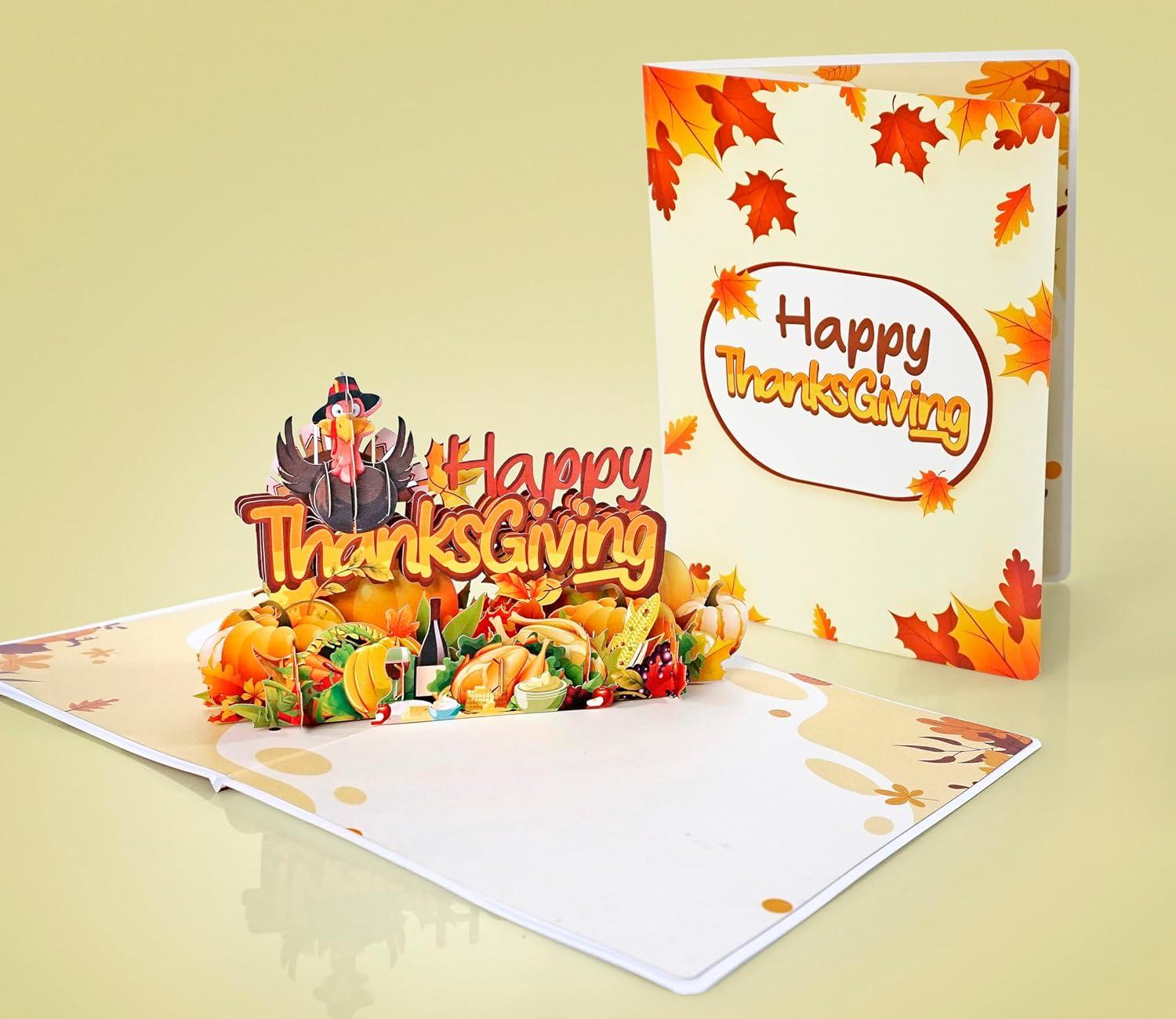 imageCUTPOPUP Turkey Thanksgiving Card Pop Up Halloween Card Pop Up Fall Greeting Thank You CardsThanksgiving Text6x8in