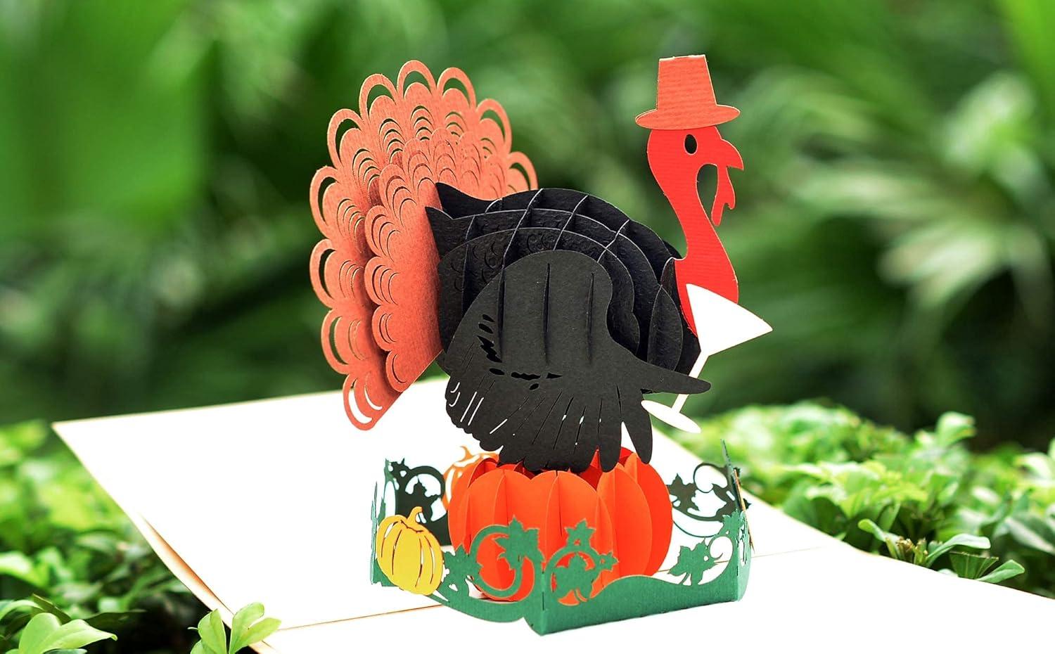 imageCUTPOPUP Turkey Thanksgiving Card Pop Up Halloween Card Pop Up Fall Greeting Thank You CardsTurkey Thanksgiving  6 x 6
