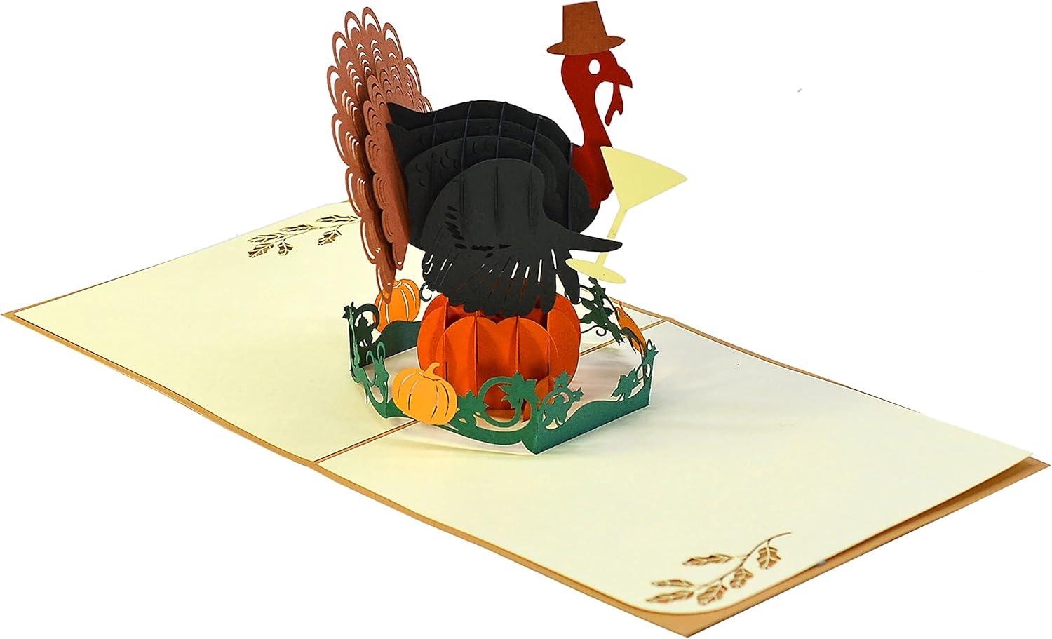 imageCUTPOPUP Turkey Thanksgiving Card Pop Up Halloween Card Pop Up Fall Greeting Thank You CardsTurkey Thanksgiving  6 x 6