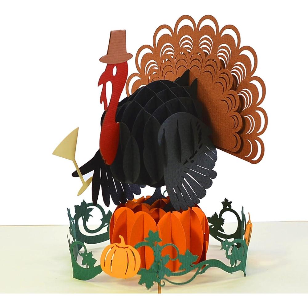 imageCUTPOPUP Turkey Thanksgiving Card Pop Up Halloween Card Pop Up Fall Greeting Thank You CardsTurkey Thanksgiving  6 x 6