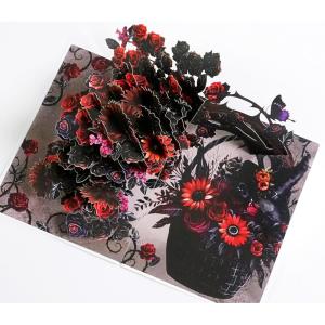 CUTPOPUP Turkey Thanksgiving Card Pop Up, Halloween Card Pop Up, Fall Greeting Thank You Cards(Halloween Flower-6x8in)