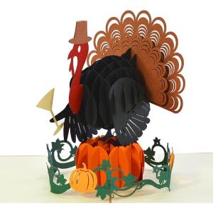 CUTPOPUP Turkey Thanksgiving Card Pop Up, Halloween Card Pop Up, Fall Greeting Thank You Cards(Turkey Thanksgiving – 6″ x 6″)