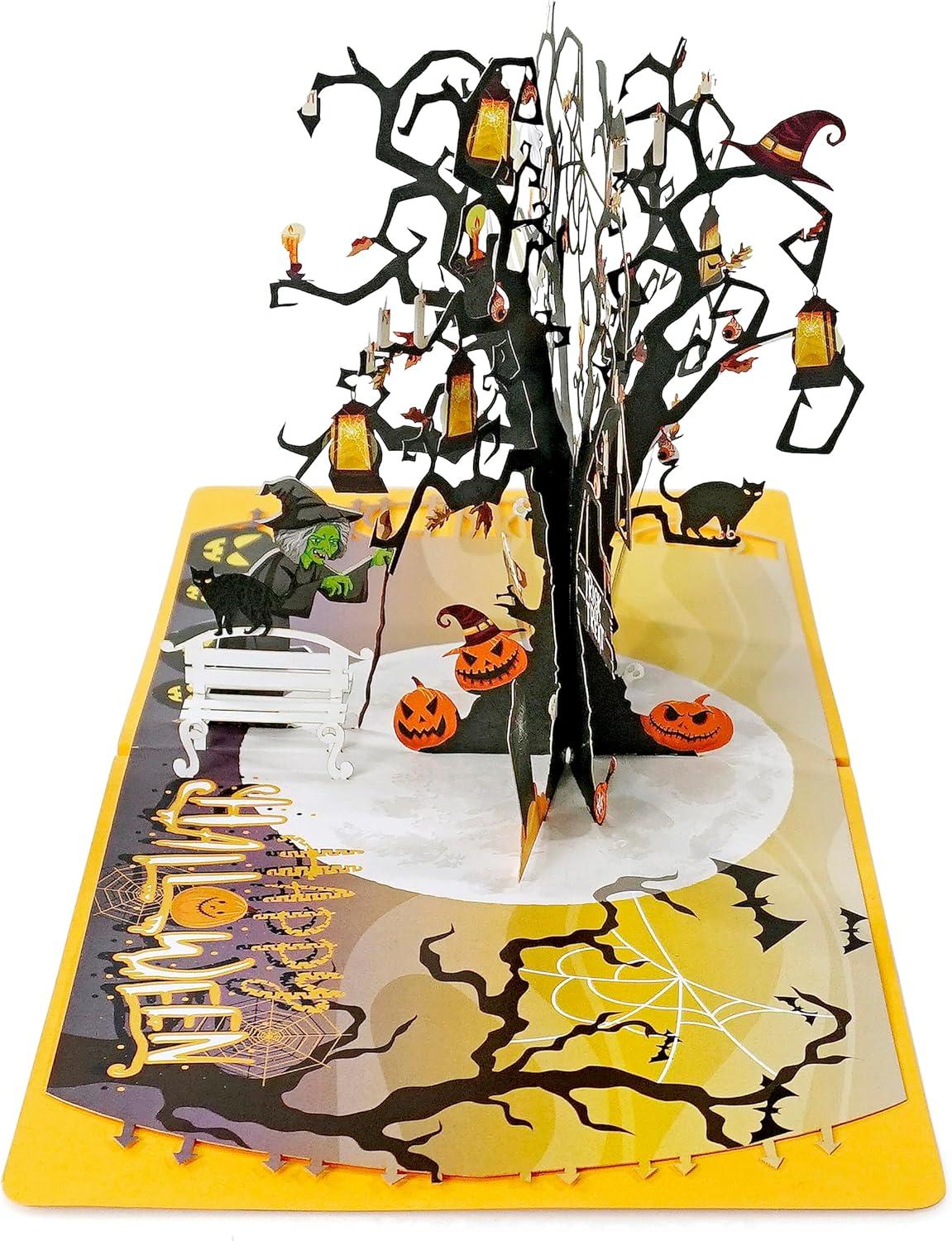 imageCUTPOPUP Halloween Card Pop Up 3D Haunted Party Greeting Cards for Boys Girls Men Women Haunted Night SD260US1520Ghost Tree Halloween