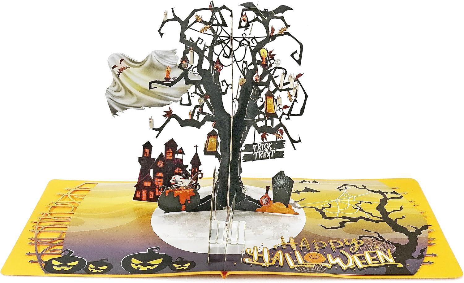imageCUTPOPUP Halloween Card Pop Up 3D Haunted Party Greeting Cards for Boys Girls Men Women Haunted Night SD260US1520Ghost Tree Halloween
