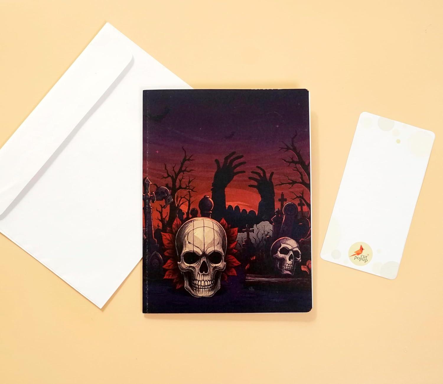 imageCUTPOPUP Halloween Card Pop Up 3D Haunted Party Greeting Cards for Boys Girls Men Women Haunted Night SD260US1520Halloween Skull6x8in