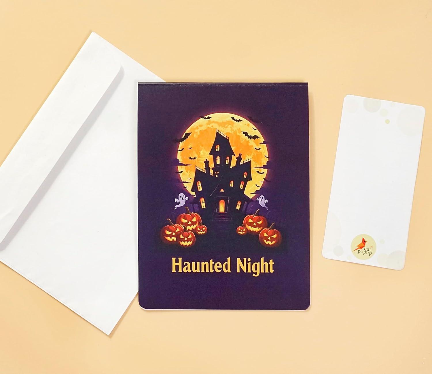 imageCUTPOPUP Halloween Card Pop Up 3D Haunted Party Greeting Cards for Boys Girls Men Women Haunted Night SD260US1520Haunted Night6x8in