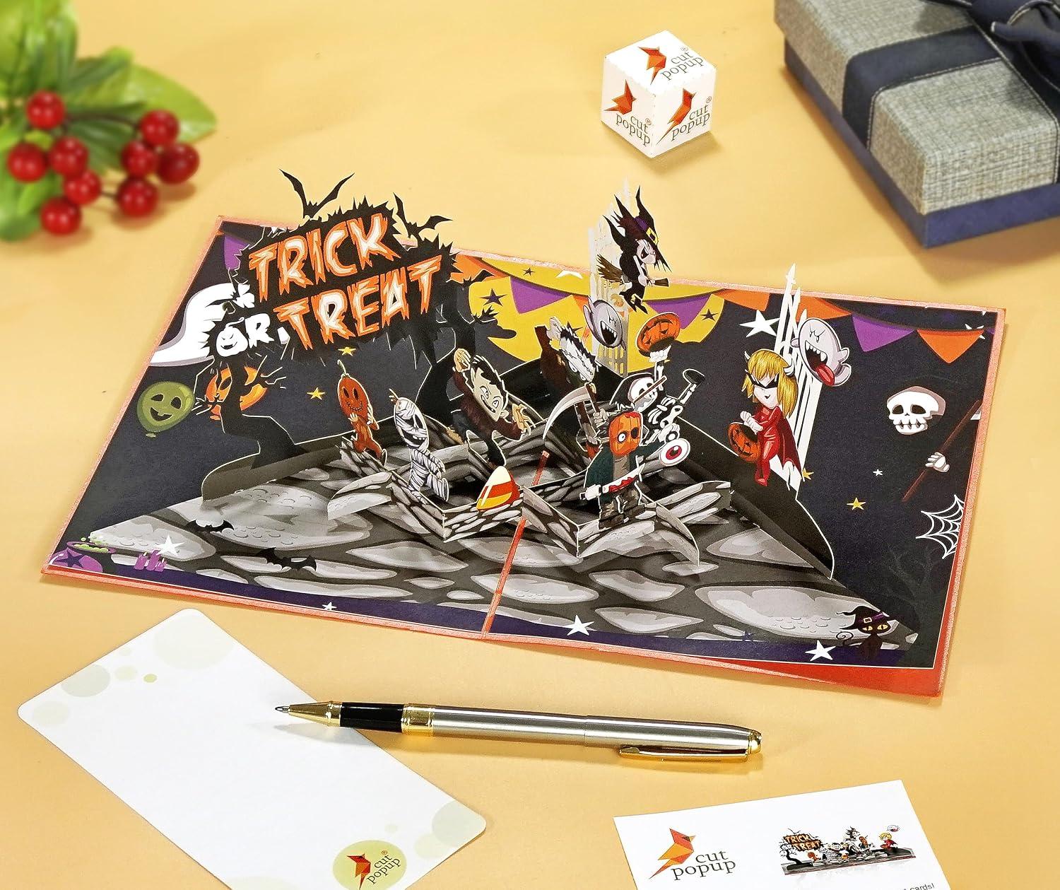 imageCUTPOPUP Halloween Card Pop Up 3D Haunted Party Greeting Cards for Boys Girls Men Women Haunted Night SD260US1520Trick or Treat