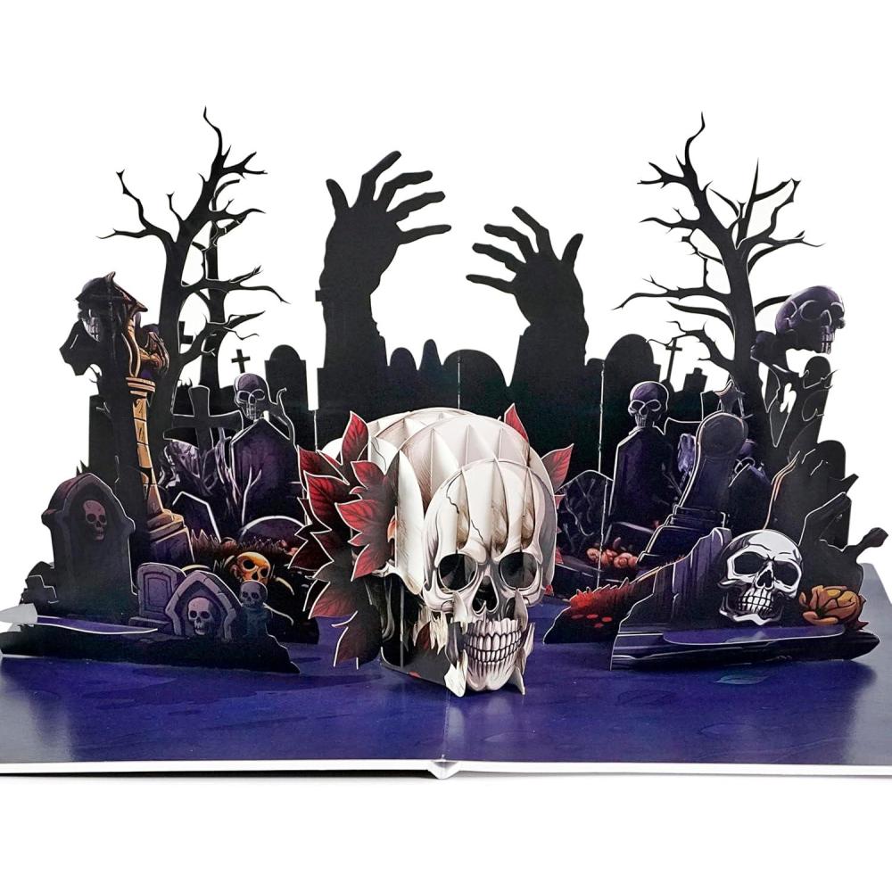imageCUTPOPUP Halloween Card Pop Up 3D Haunted Party Greeting Cards for Boys Girls Men Women Haunted Night SD260US1520Halloween Skull6x8in