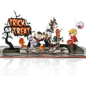 CUTPOPUP Halloween Card Pop Up, 3D Haunted Party Greeting Cards for Boys, Girls, Men, Women (Haunted Night) SD260US1520(Trick or Treat)