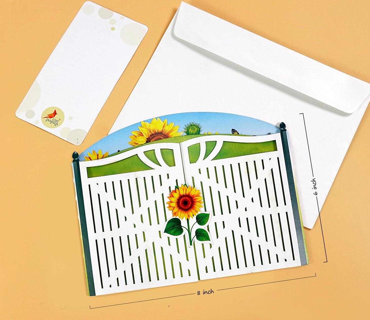 imageCUTPOPUP Birthday Card Pop Up 3D Greeting Flowers Cards for Women Mom Grandma Daughter Friends Bloom Garden FL191USBloom Sunflower6x8in