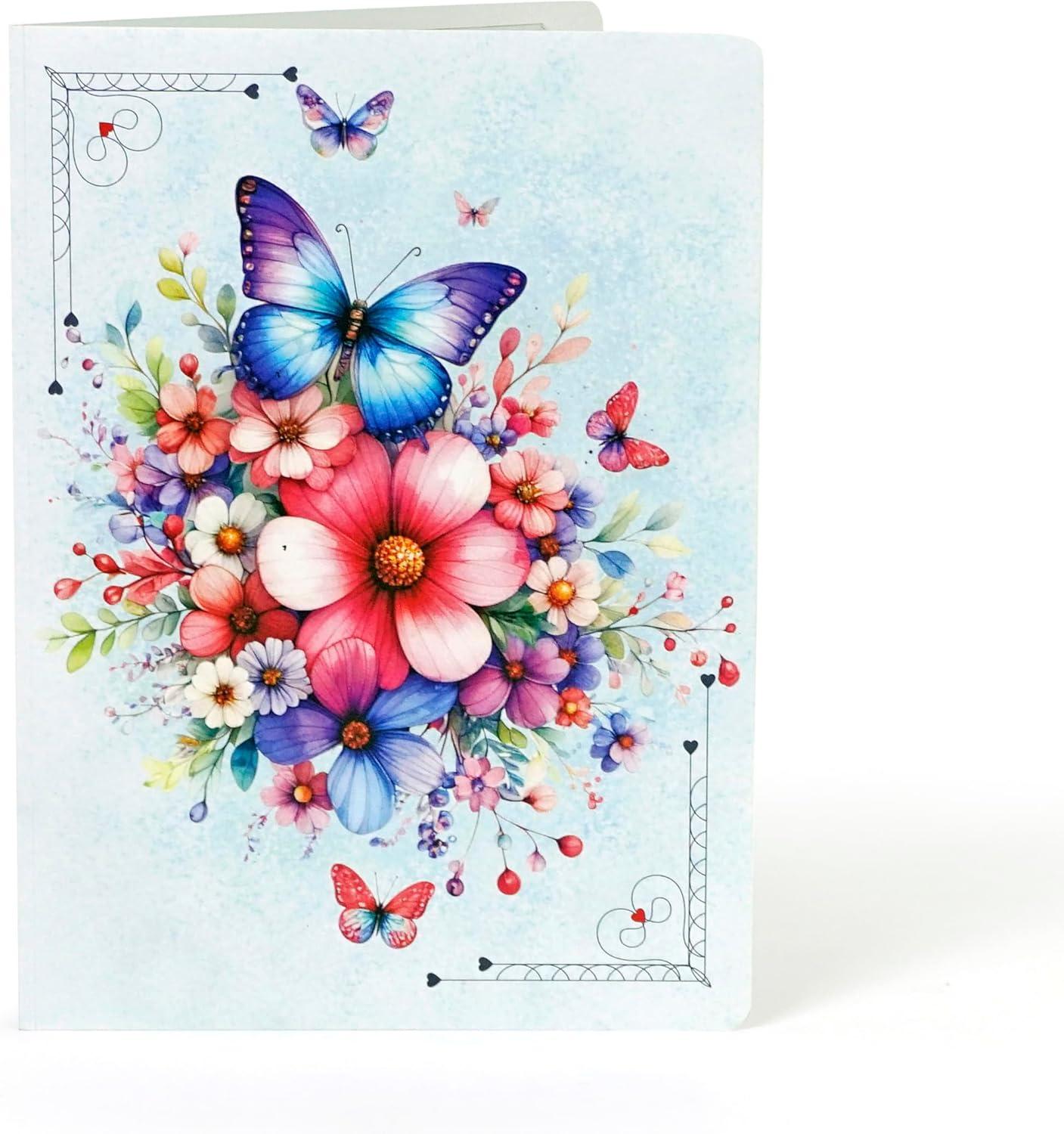 imageCUTPOPUP Birthday Card Pop Up 3D Greeting Flowers Cards for Women Mom Grandma Daughter Friends Bloom Garden FL191USButterfly6x8in