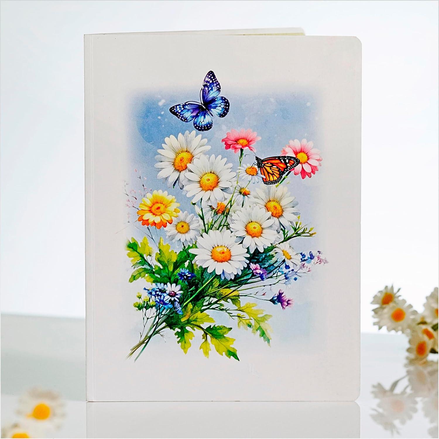 imageCUTPOPUP Birthday Card Pop Up 3D Greeting Flowers Cards for Women Mom Grandma Daughter Friends Bloom Garden FL191USDaisy Butterflies6x8in