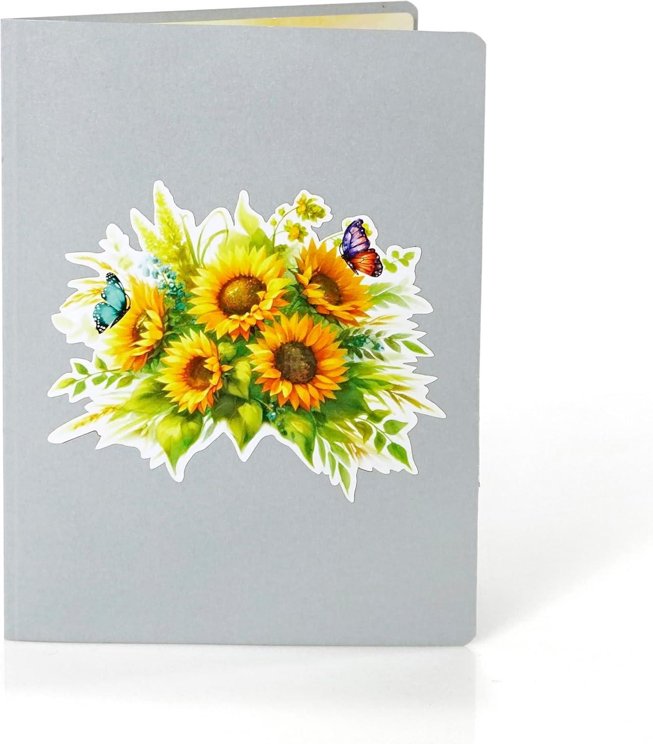 imageCUTPOPUP Birthday Card Pop Up 3D Greeting Flowers Cards for Women Mom Grandma Daughter Friends Bloom Garden FL191USSunflower6x8in