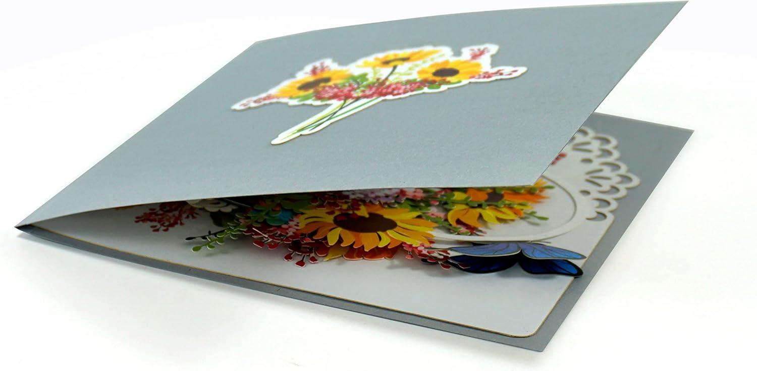 imageCUTPOPUP Birthday Card Pop Up 3D Greeting Flowers Cards for Women Mom Grandma Daughter Friends Bloom Garden FL191USSunflowers Basket6x6in