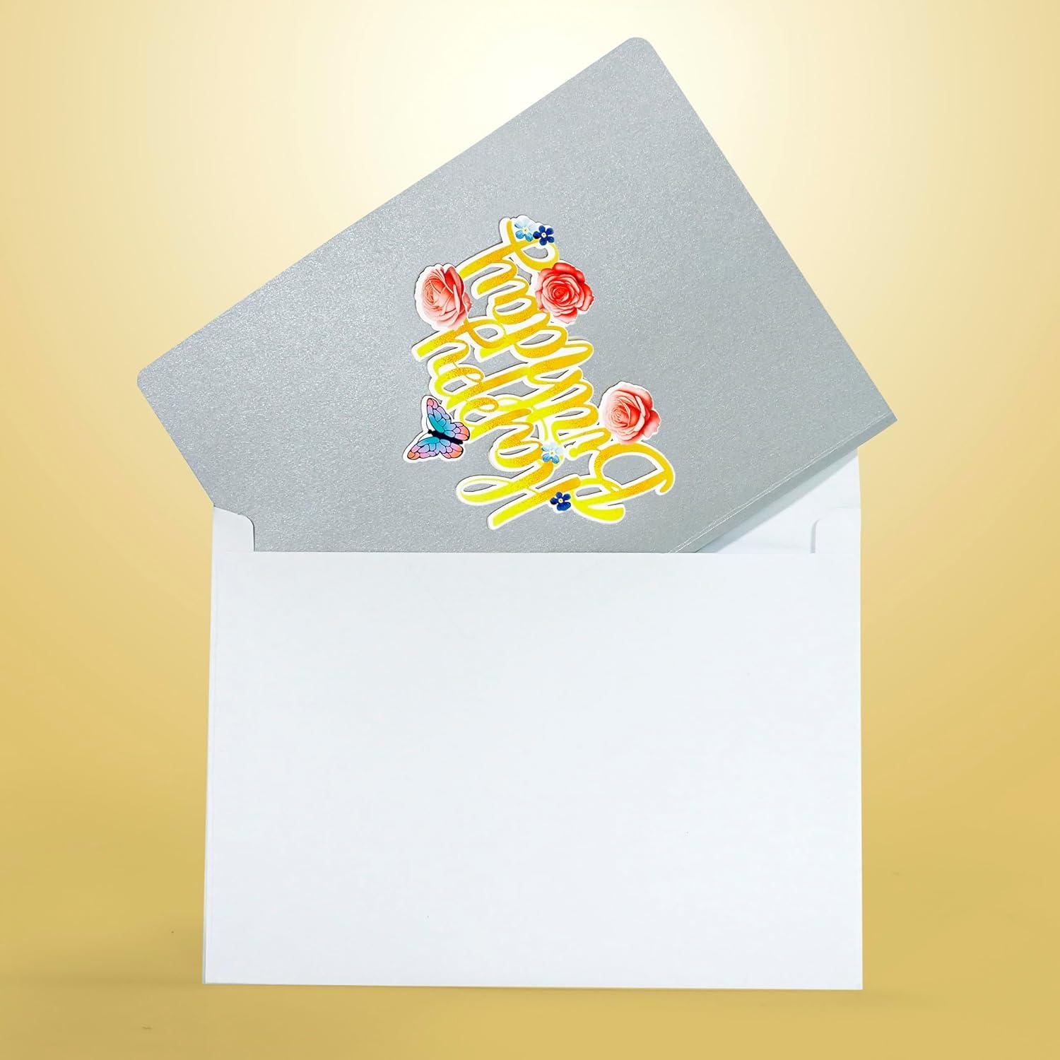 imageCUTPOPUP Happy Birthday Floral Birthday Card Pop Up 3D Popup Greeting Card Happy Birthday Floral