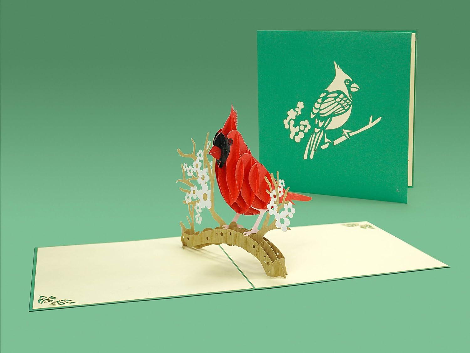 imageCUTPOPUP Mothers Day Card Pop Up Birthday Card Popup 3D Greeting Card Red Cardinal
