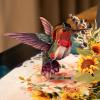 CUTPOPUP Birthday Card Pop Up, 3D Greeting Flowers Cards for Women, Mom, Grandma, Daughter, Friends (Bloom Garden) FL191US(Hummingbird Sunflower-6x8in)