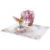 CUTPOPUP Birthday Card Pop Up, 3D Greeting Flowers Cards for Women, Mom, Grandma, Daughter, Friends (Bloom Garden) FL191US(Hummingbird Wisteria-6x8in)