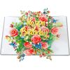 CUTPOPUP Happy Birthday Floral, Birthday Card Pop Up, 3D Popup Greeting Card (Happy Birthday Floral)