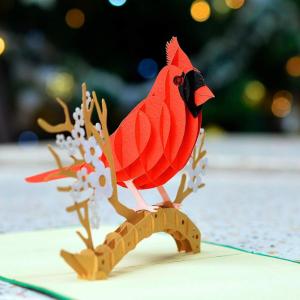 CUTPOPUP Mothers Day Card Pop Up, Birthday Card Popup, 3D Greeting Card (Red Cardinal)