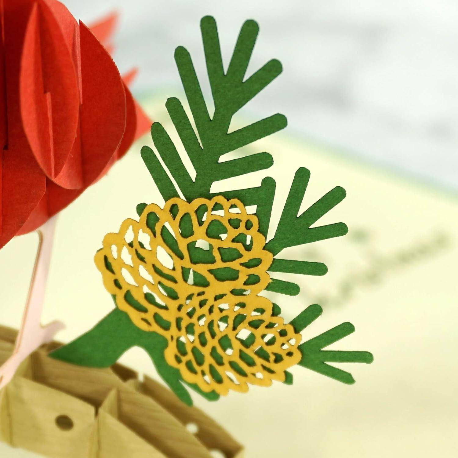 imageCUTPOPUP Christmas Card Pop Up 3D Xmas New Year Holiday Greeting Card Red CardinalChristmas Cardinal