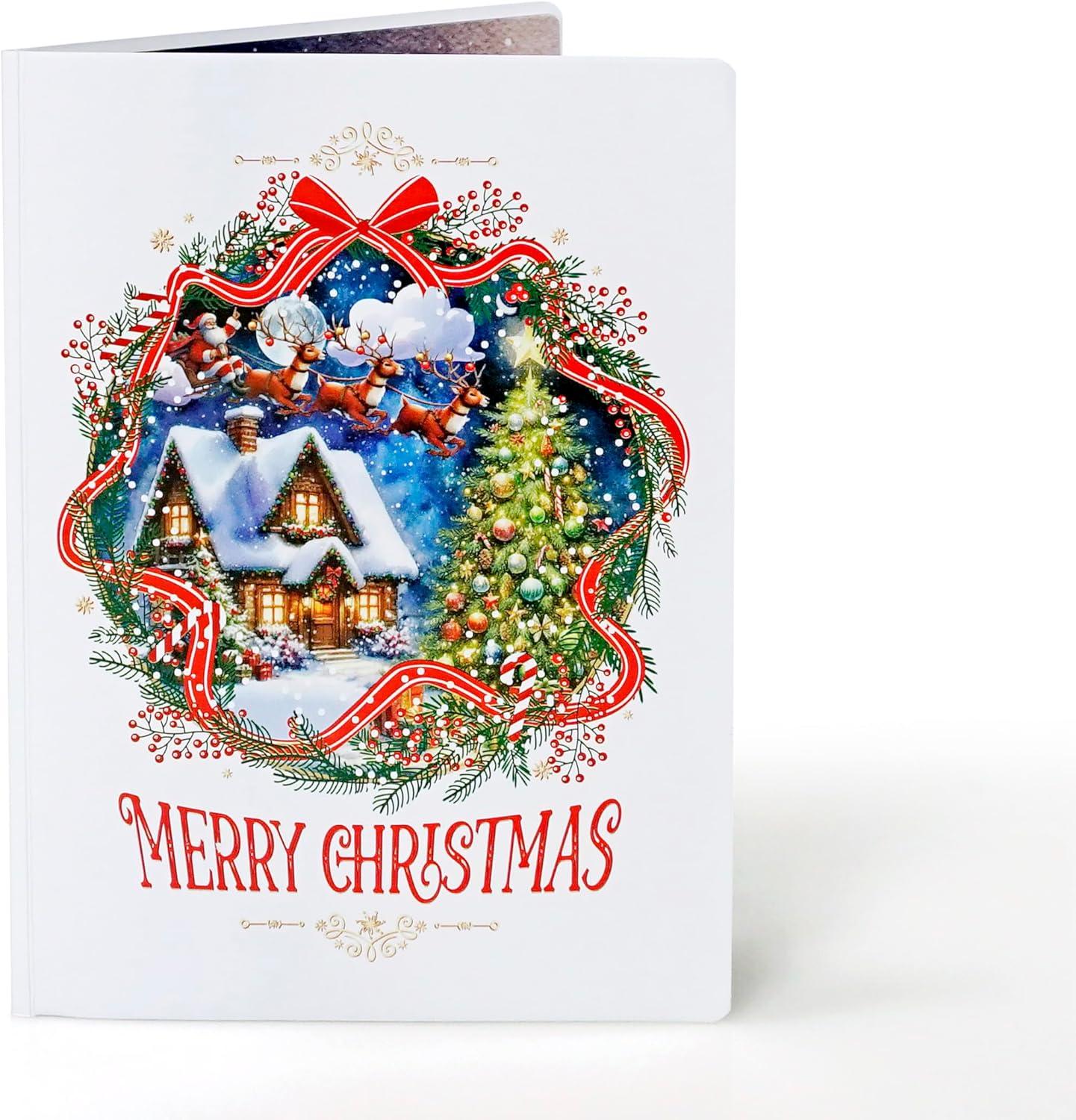 imageCUTPOPUP Christmas Card Pop Up 3D Xmas New Year Holiday Greeting Card Red CardinalXmas Town6x8in