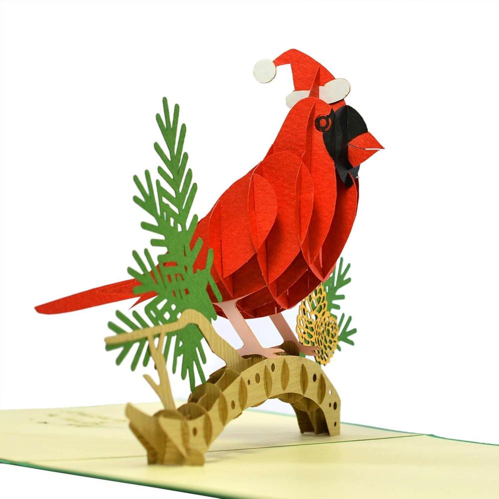 imageCUTPOPUP Christmas Card Pop Up 3D Xmas New Year Holiday Greeting Card Red CardinalChristmas Cardinal