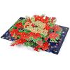 CUTPOPUP Christmas Card Pop Up, 3D Xmas, New Year, Holiday Greeting Card (Red Cardinal)(Round Xmas Poinsettia-6x8in)
