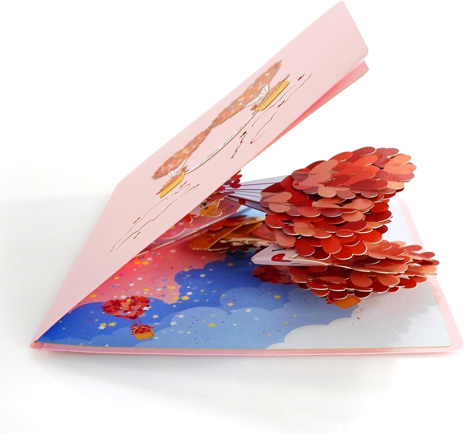 imageCUTPOPUP Anniversary Card Pop Up Valentines Day 3D Popup Greeting Love Card Corgi Couple AirBalloonCorgi Couple6x6in