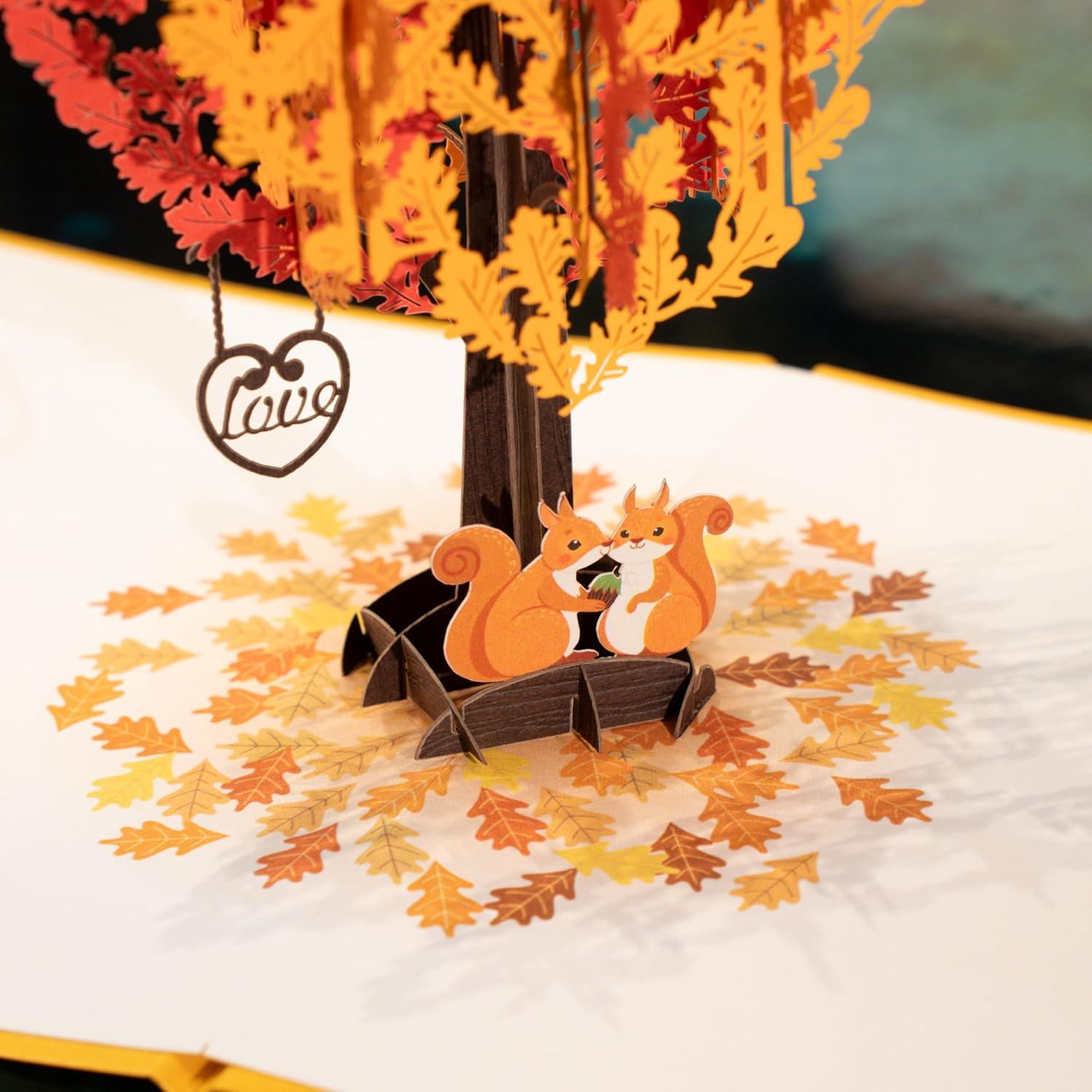 imageCUTPOPUP Anniversary Card Pop Up Valentines Day 3D Popup Greeting Love Card Corgi Couple AirBalloonFall Heart Tree