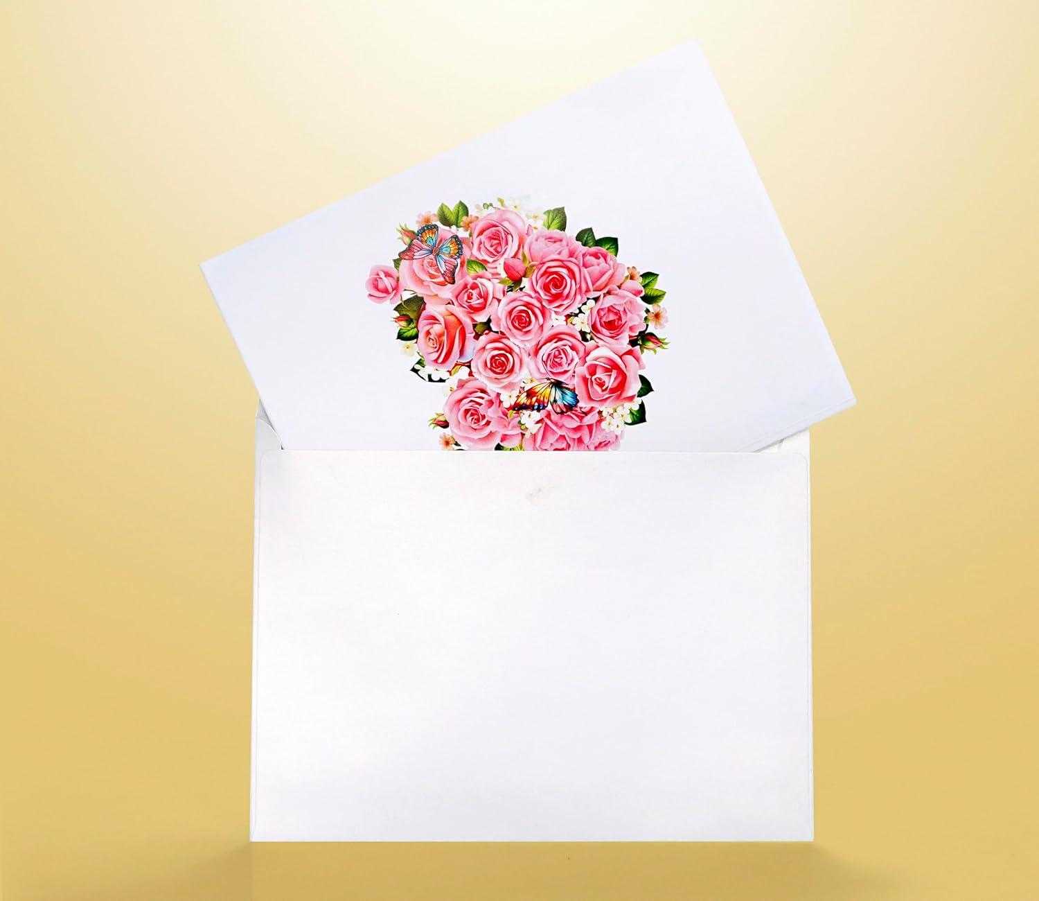 imageCUTPOPUP Anniversary Card Pop Up Valentines Day 3D Popup Greeting Love Card Corgi Couple AirBalloonRed RoseHeart Shape6x8in