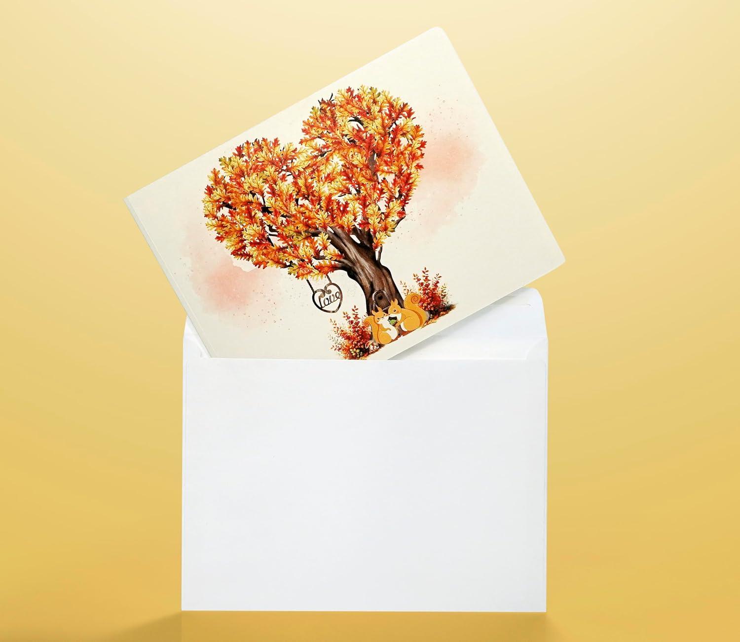 imageCUTPOPUP BlueJay Couple Anniversary Card Pop Up Valentines Day Wedding Engagement 3D Greeting Card BlueJay CoupleHeart Shape LO179US1520Autumn Love Tree6x8in