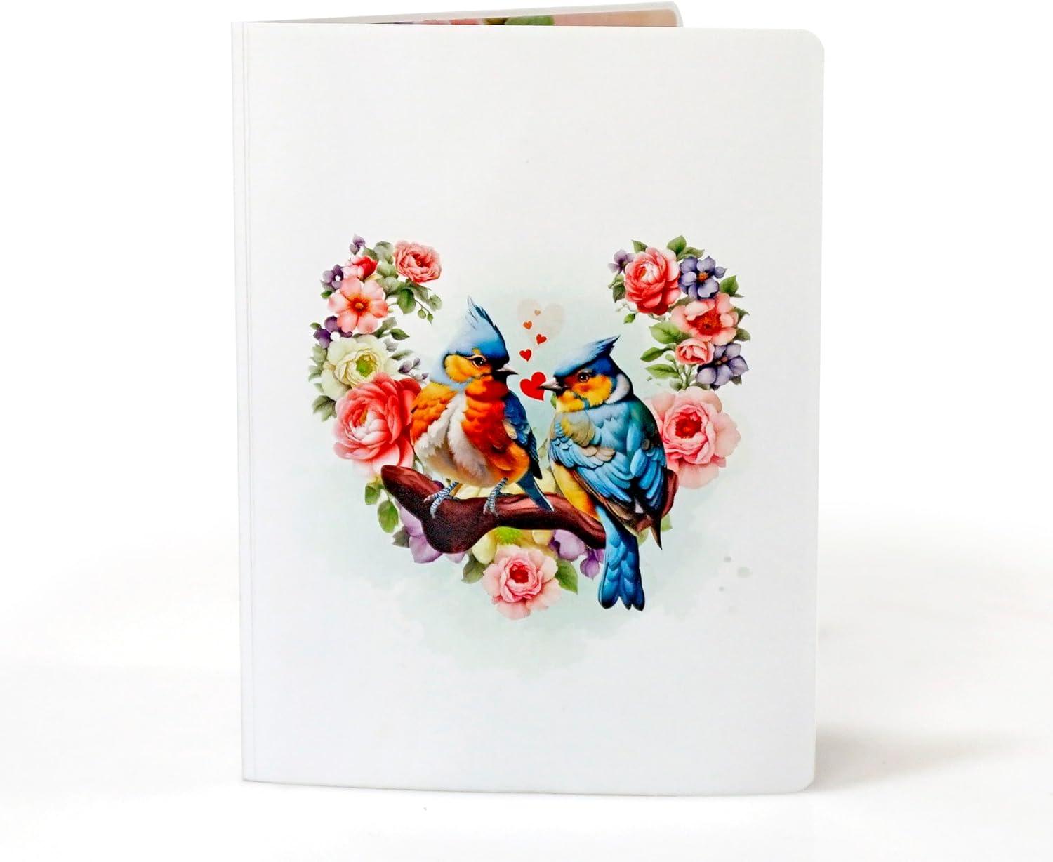 imageCUTPOPUP BlueJay Couple Anniversary Card Pop Up Valentines Day Wedding Engagement 3D Greeting Card BlueJay CoupleHeart Shape LO179US1520Bluejay Couple 6x8in