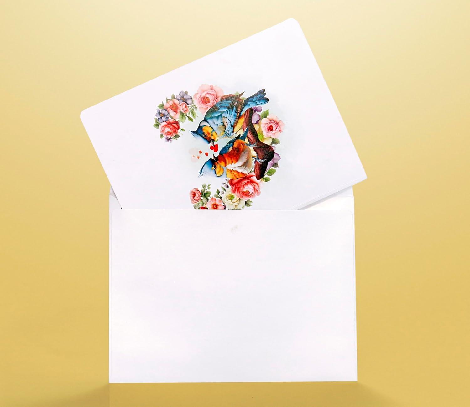 imageCUTPOPUP BlueJay Couple Anniversary Card Pop Up Valentines Day Wedding Engagement 3D Greeting Card BlueJay CoupleHeart Shape LO179US1520Bluejay Couple 6x8in