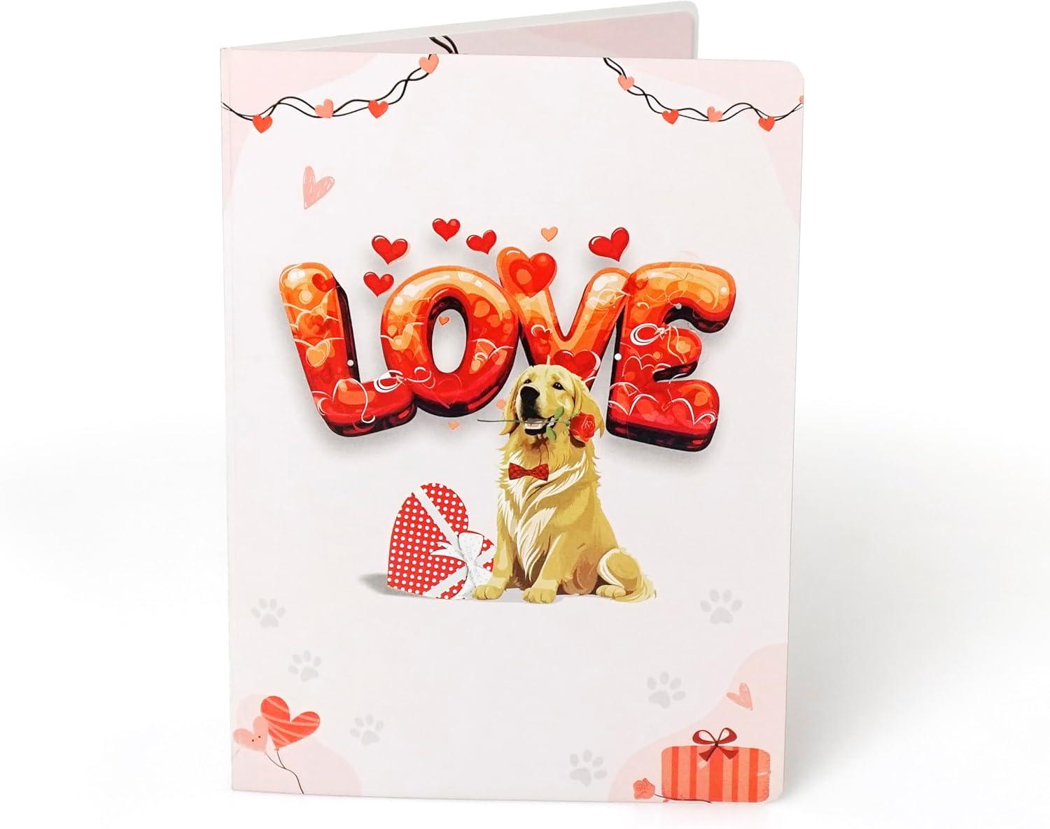 imageCUTPOPUP BlueJay Couple Anniversary Card Pop Up Valentines Day Wedding Engagement 3D Greeting Card BlueJay CoupleHeart Shape LO179US1520Golden Love6x8in