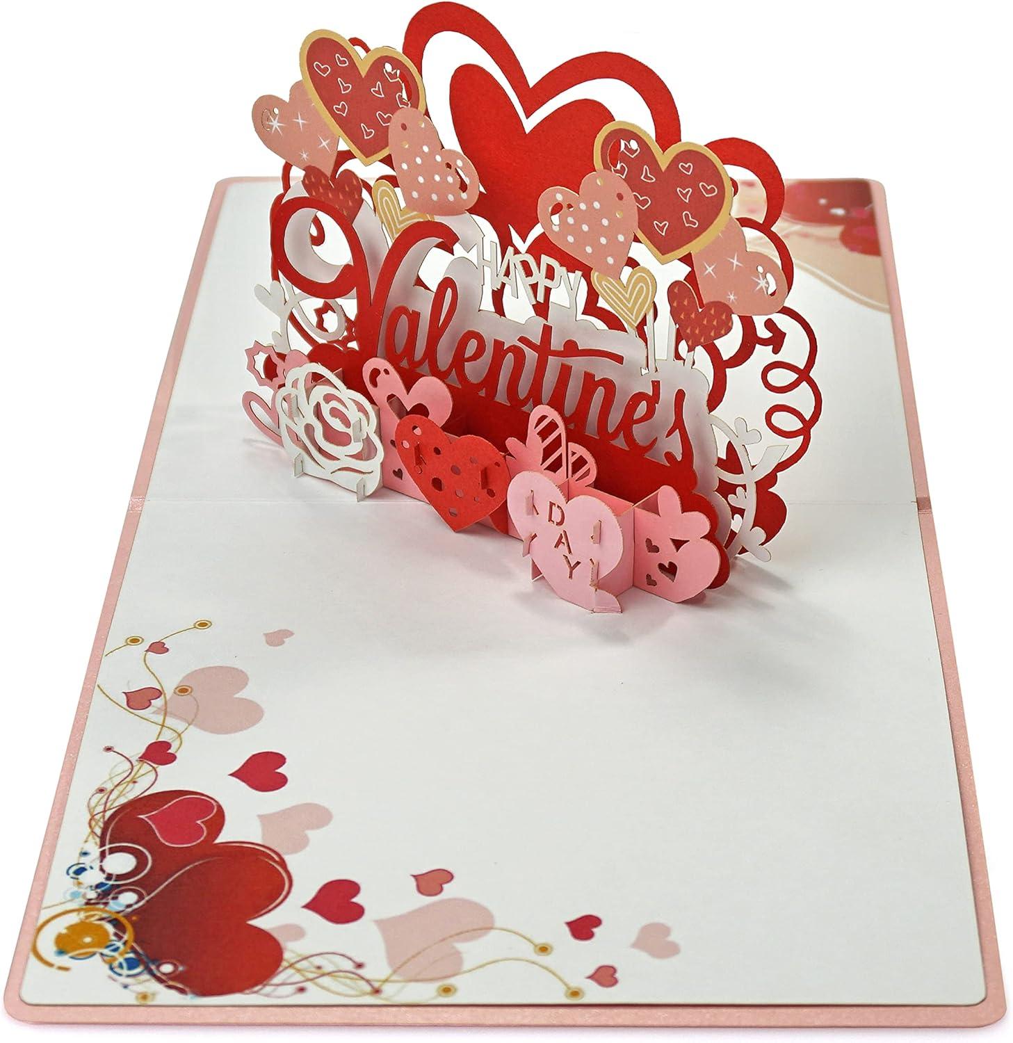 imageCUTPOPUP BlueJay Couple Anniversary Card Pop Up Valentines Day Wedding Engagement 3D Greeting Card BlueJay CoupleHeart Shape LO179US1520Happy Valentine