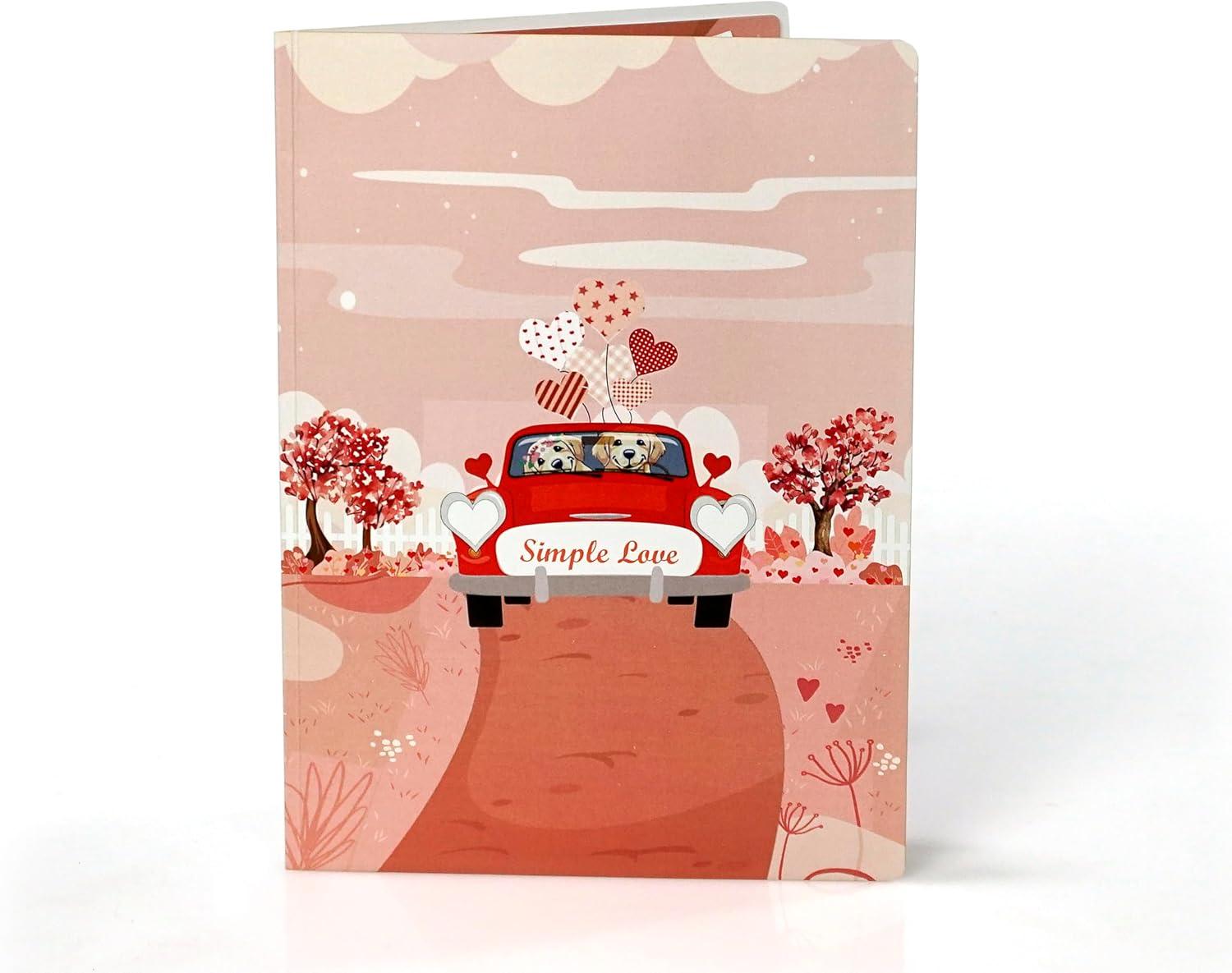 imageCUTPOPUP BlueJay Couple Anniversary Card Pop Up Valentines Day Wedding Engagement 3D Greeting Card BlueJay CoupleHeart Shape LO179US1520Love Car6x8in