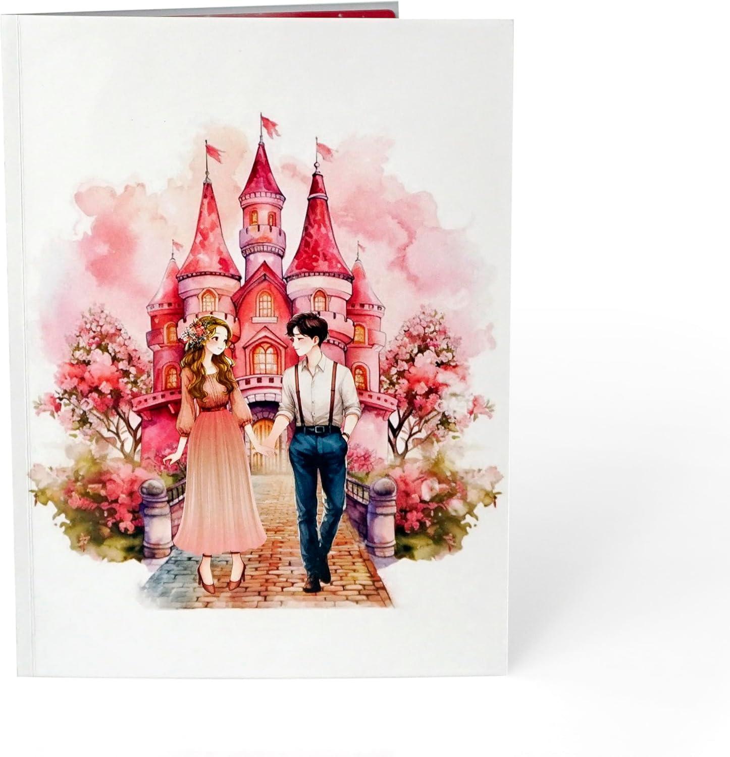 imageCUTPOPUP BlueJay Couple Anniversary Card Pop Up Valentines Day Wedding Engagement 3D Greeting Card BlueJay CoupleHeart Shape LO179US1520Love Land6x8in