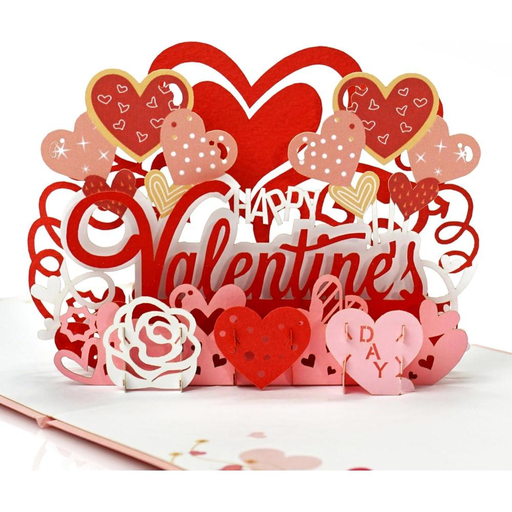 imageCUTPOPUP BlueJay Couple Anniversary Card Pop Up Valentines Day Wedding Engagement 3D Greeting Card BlueJay CoupleHeart Shape LO179US1520Happy Valentine