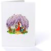 CUTPOPUP Anniversary Card Pop Up, Valentines Day, 3D Popup Greeting Love Card (Corgi Couple AirBalloon)(Wisteria Couple-6x8in)