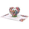 CUTPOPUP BlueJay Couple, Anniversary Card Pop Up, Valentines Day, Wedding, Engagement, 3D Greeting Card (BlueJay Couple-Heart Shape) LO179US1520(BlueJay Couple-6x8in)