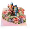 CUTPOPUP BlueJay Couple, Anniversary Card Pop Up, Valentines Day, Wedding, Engagement, 3D Greeting Card (BlueJay Couple-Heart Shape) LO179US1520(Bluejay Couple -6x8in)