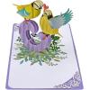 CUTPOPUP BlueJay Couple, Anniversary Card Pop Up, Valentines Day, Wedding, Engagement, 3D Greeting Card (BlueJay Couple-Heart Shape) LO179US1520(Couple Finches)