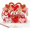 CUTPOPUP BlueJay Couple, Anniversary Card Pop Up, Valentines Day, Wedding, Engagement, 3D Greeting Card (BlueJay Couple-Heart Shape) LO179US1520(Happy Valentine)