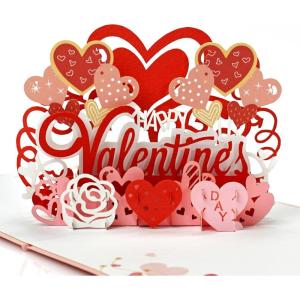 CUTPOPUP BlueJay Couple, Anniversary Card Pop Up, Valentines Day, Wedding, Engagement, 3D Greeting Card (BlueJay Couple-Heart Shape) LO179US1520(Happy Valentine)
