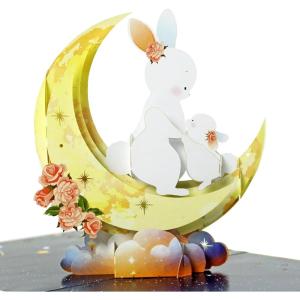 CUTPOPUP Mothers Day Card Pop Up, 3D Birthday Greeting Card, Mother’s Day Card for Women, Mom, Wife, Grandma, Daughter (Bunny Rabbit)